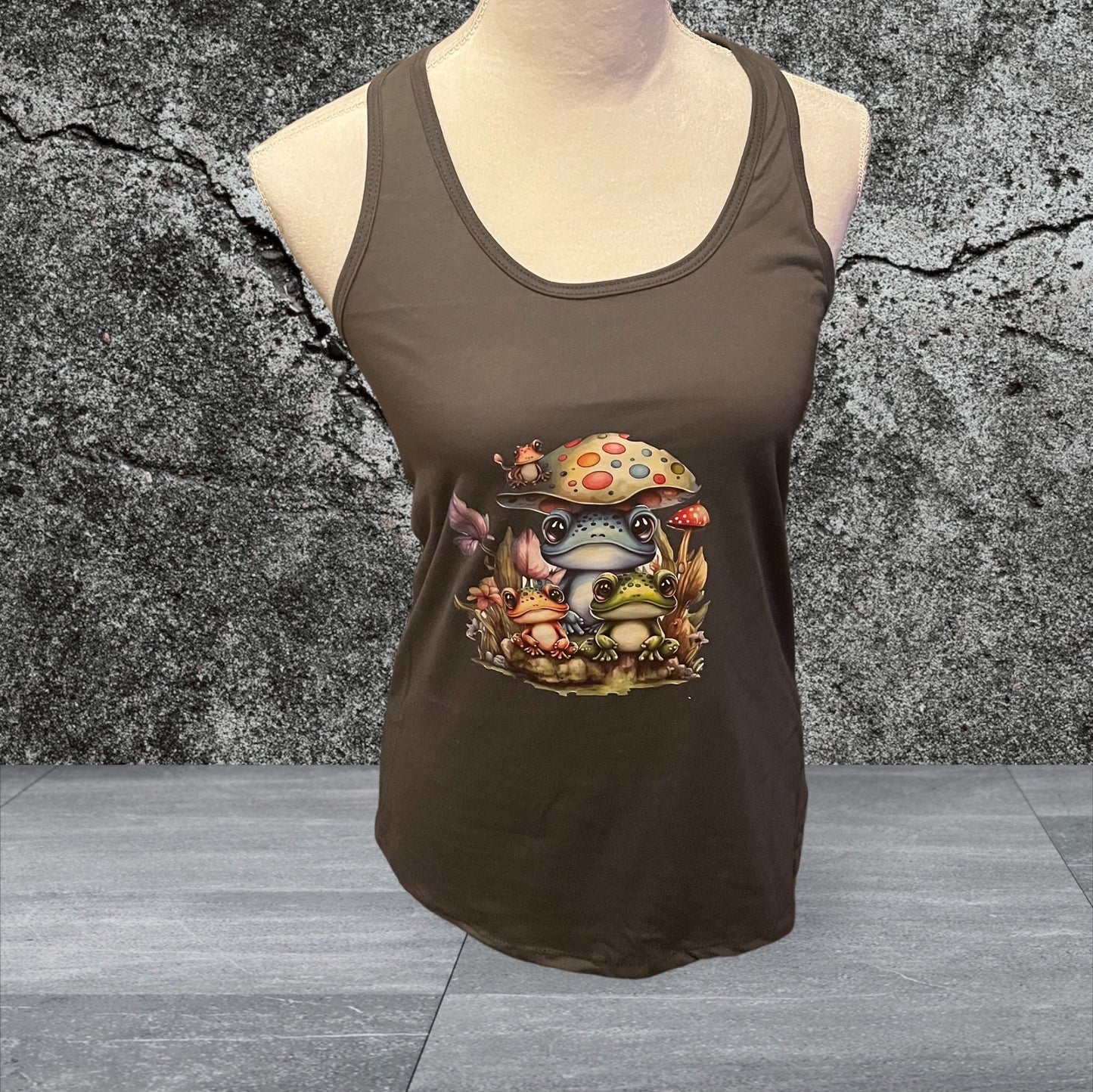 Printed Razor Back Tank Top (Frogs)