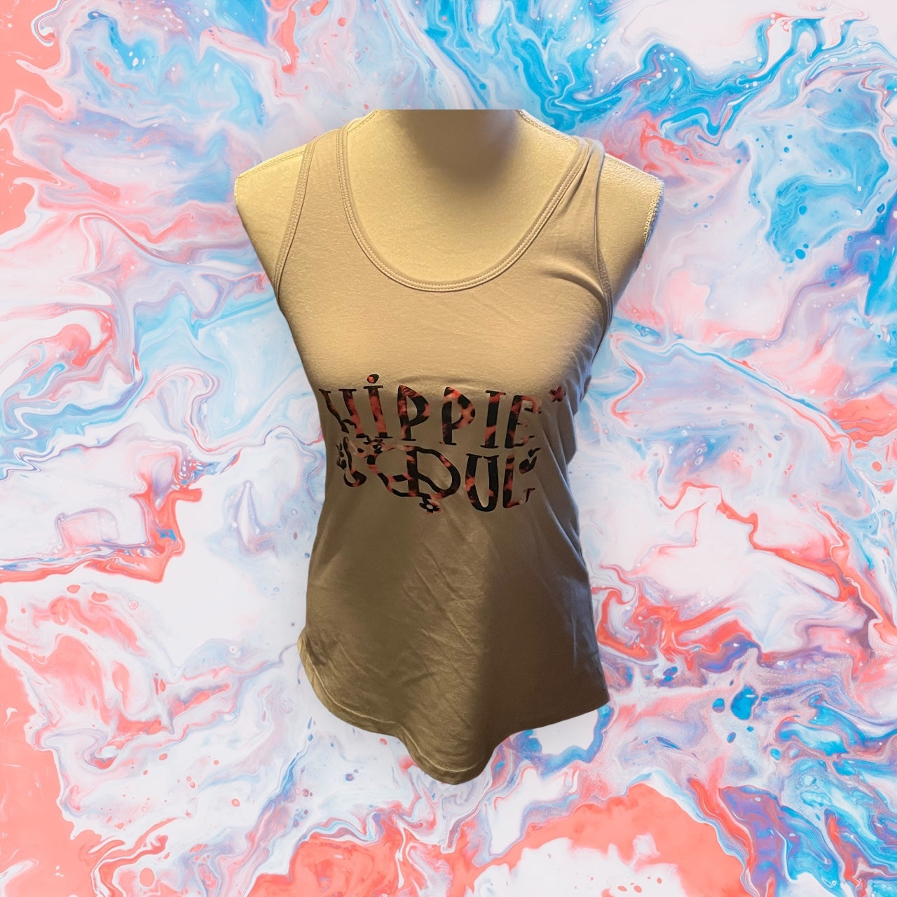 Printed Ideal Razor Back Tank Top (Hippie Soul)