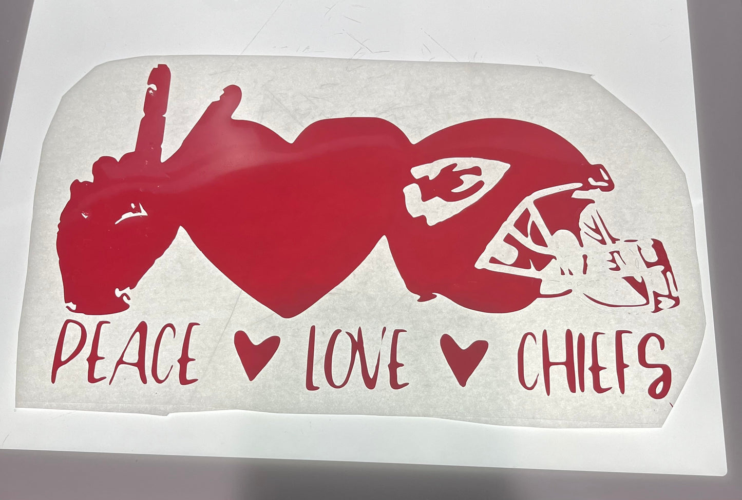 KC Football Image (Peace love chiefs)