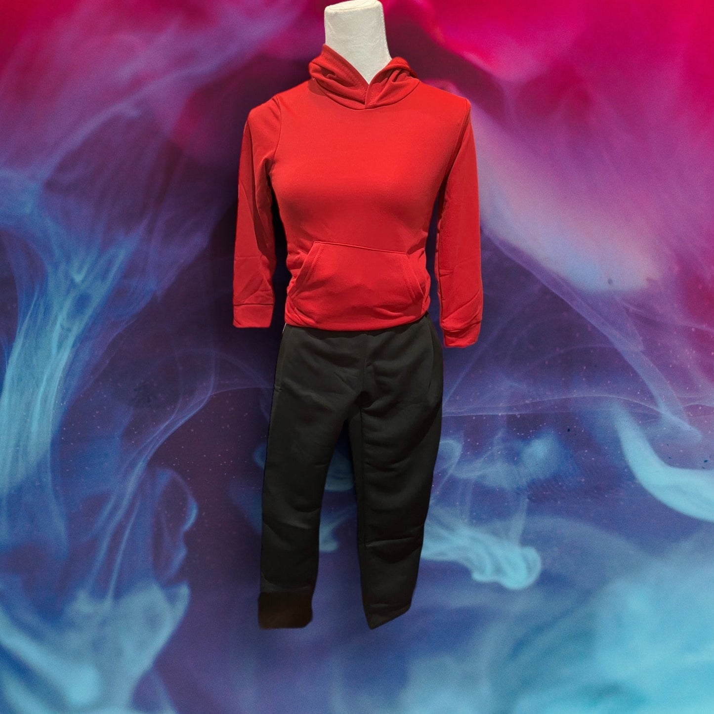 Youth Red & Black Sweat Outfit