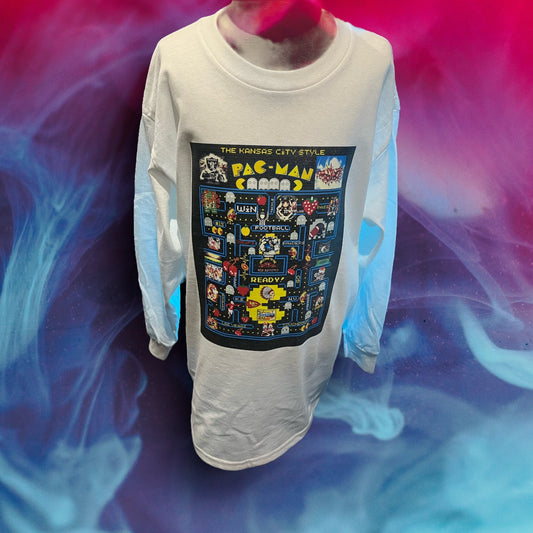 Youth Printed Gildan Long Sleeve T-shirt (KC Pacman)