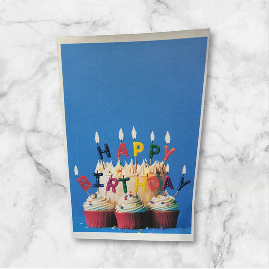 Printed Birthday Card (Cupcakes)