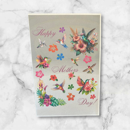 Printed Mother's Day card (Hummingbirds)