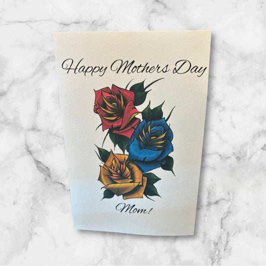 Printed Mother's Day card (Roses)