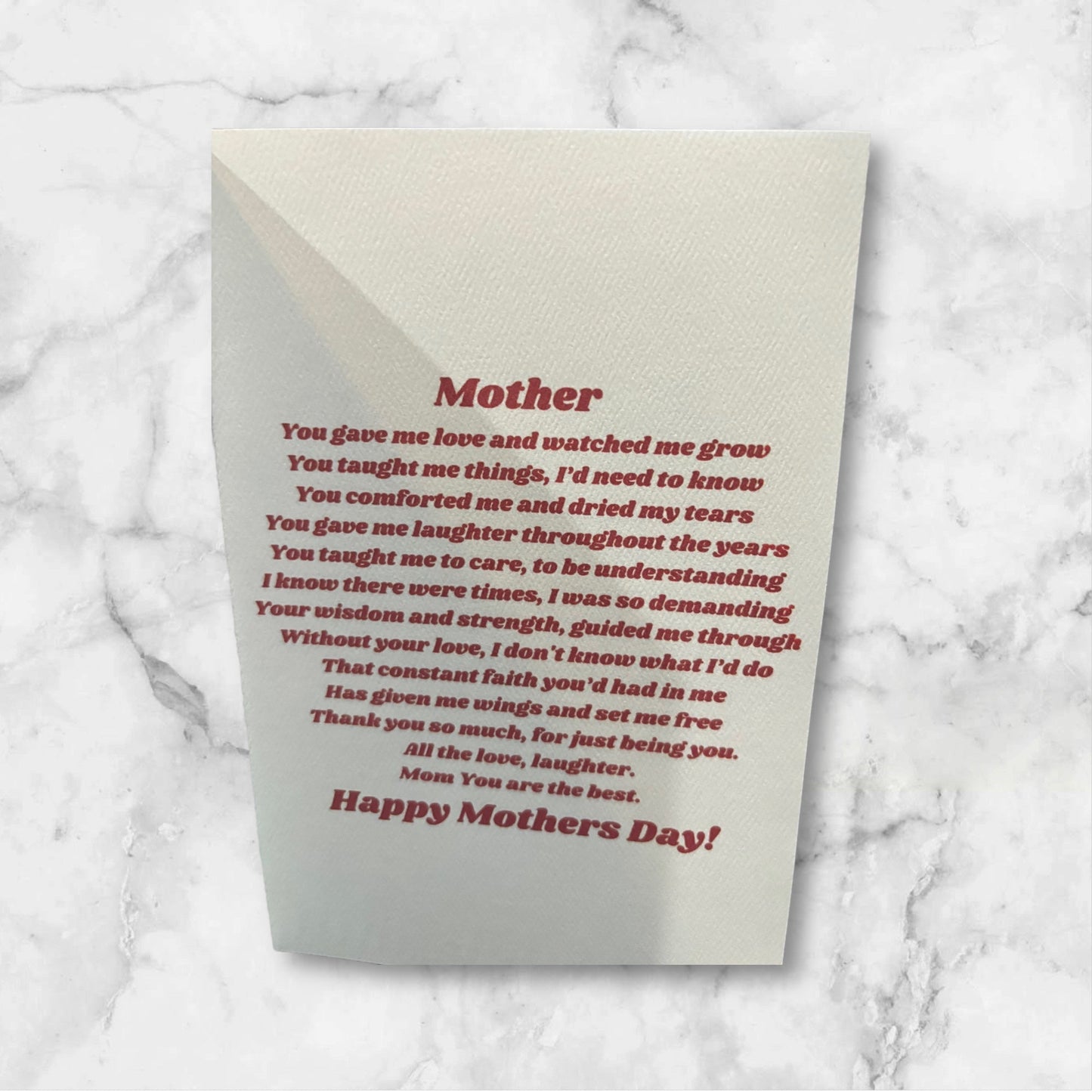 Printed Mother's Day Card (Rose)