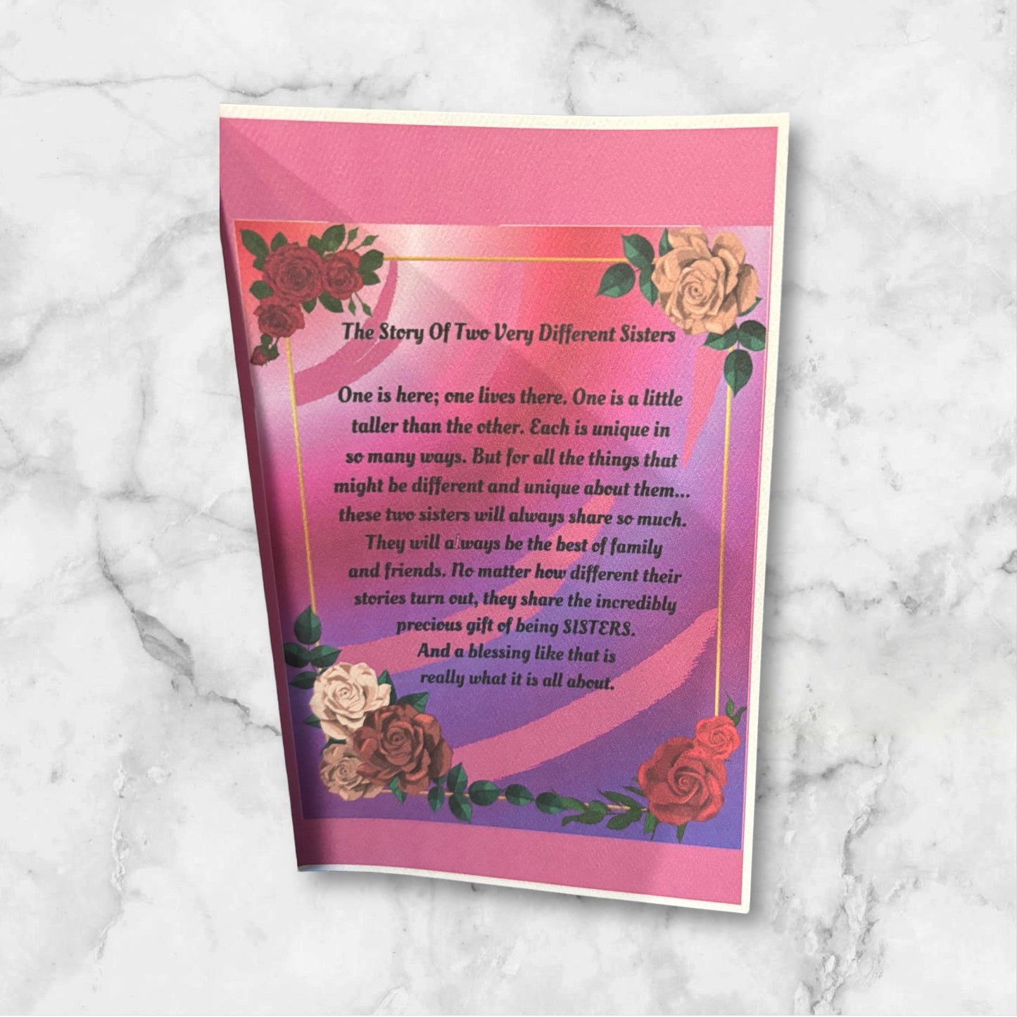 Printed Sister card (Roses)