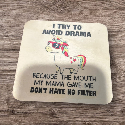 Printed Wood Coaster (Drama)