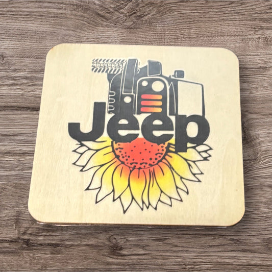 Printed Wood Coaster (Jeep)