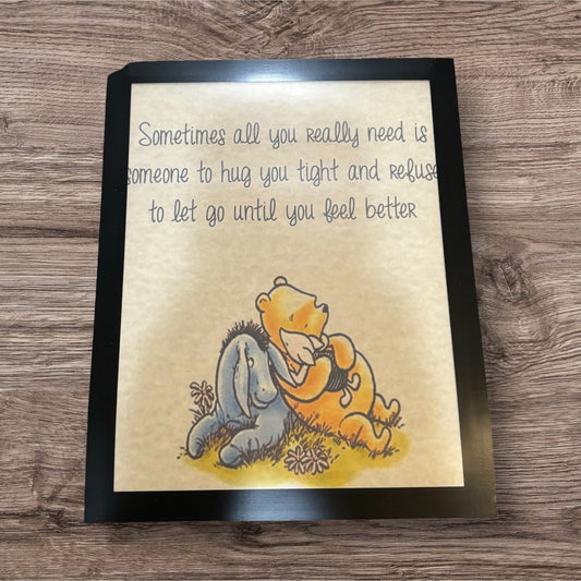 Printed Sign in a frame (Pooh)