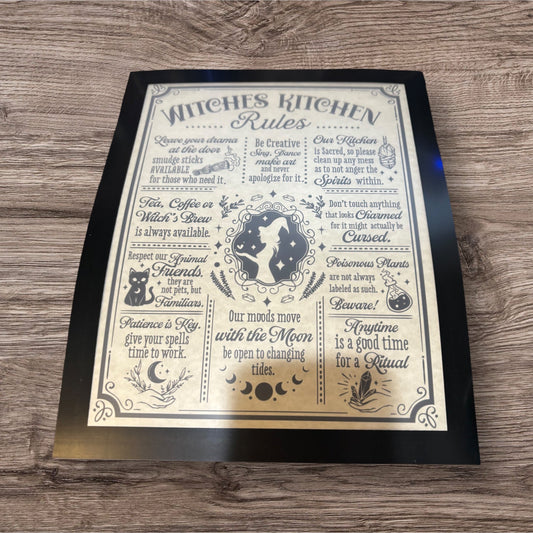 Printed Sign in a Frame (Kitchen)