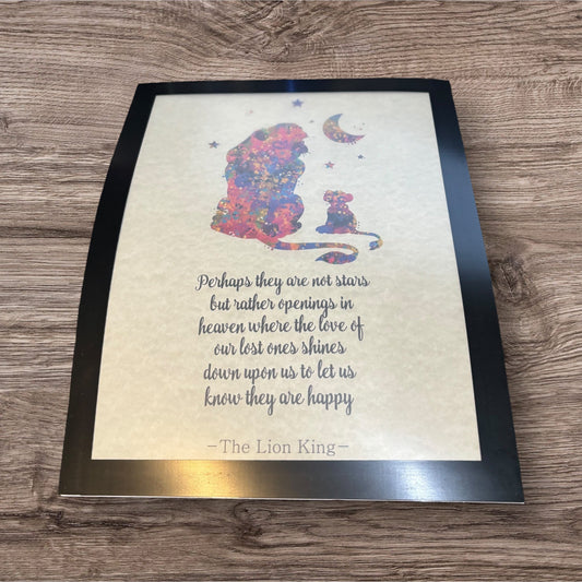 Printed Sign in a Frame (Lion King)