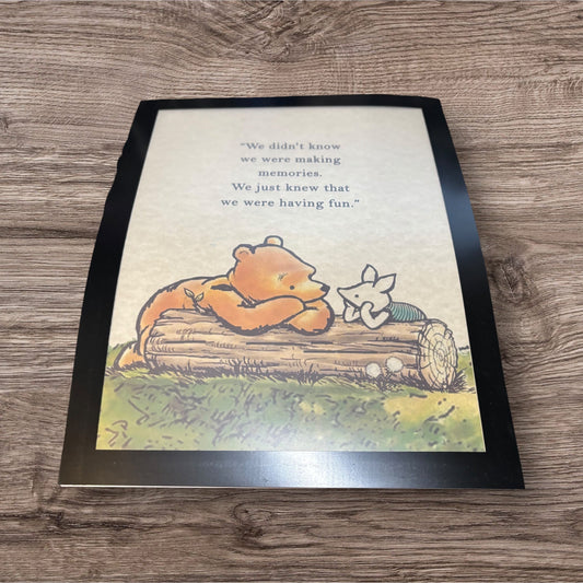 Printed Sign in a Frame (Pooh)