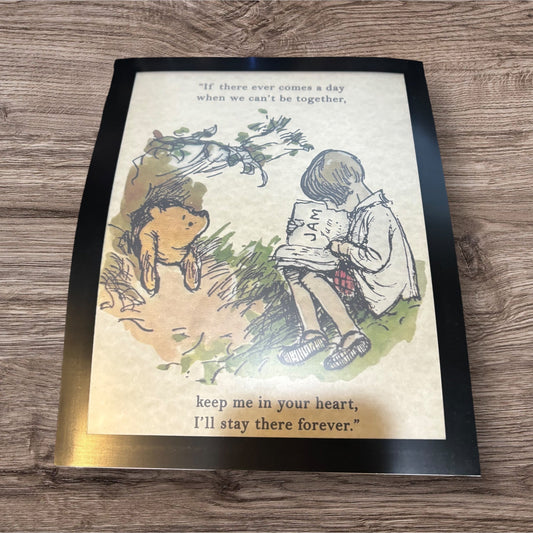 Printed Sign in a Frame (Pooh)