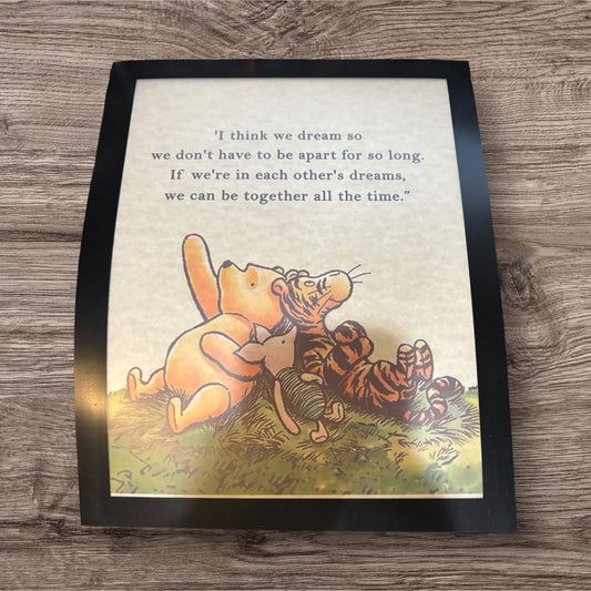 Printed Sign in a frame (Pooh)