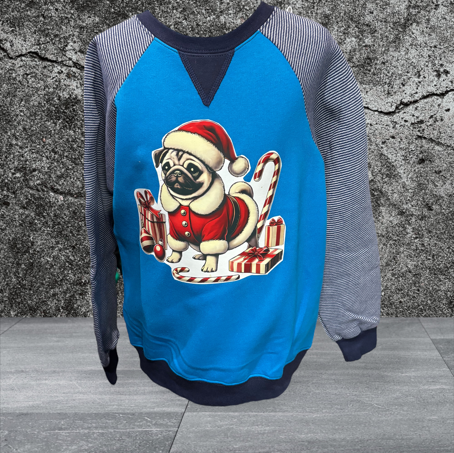 Printed Youth Sweatshirt (Christmas Pug)