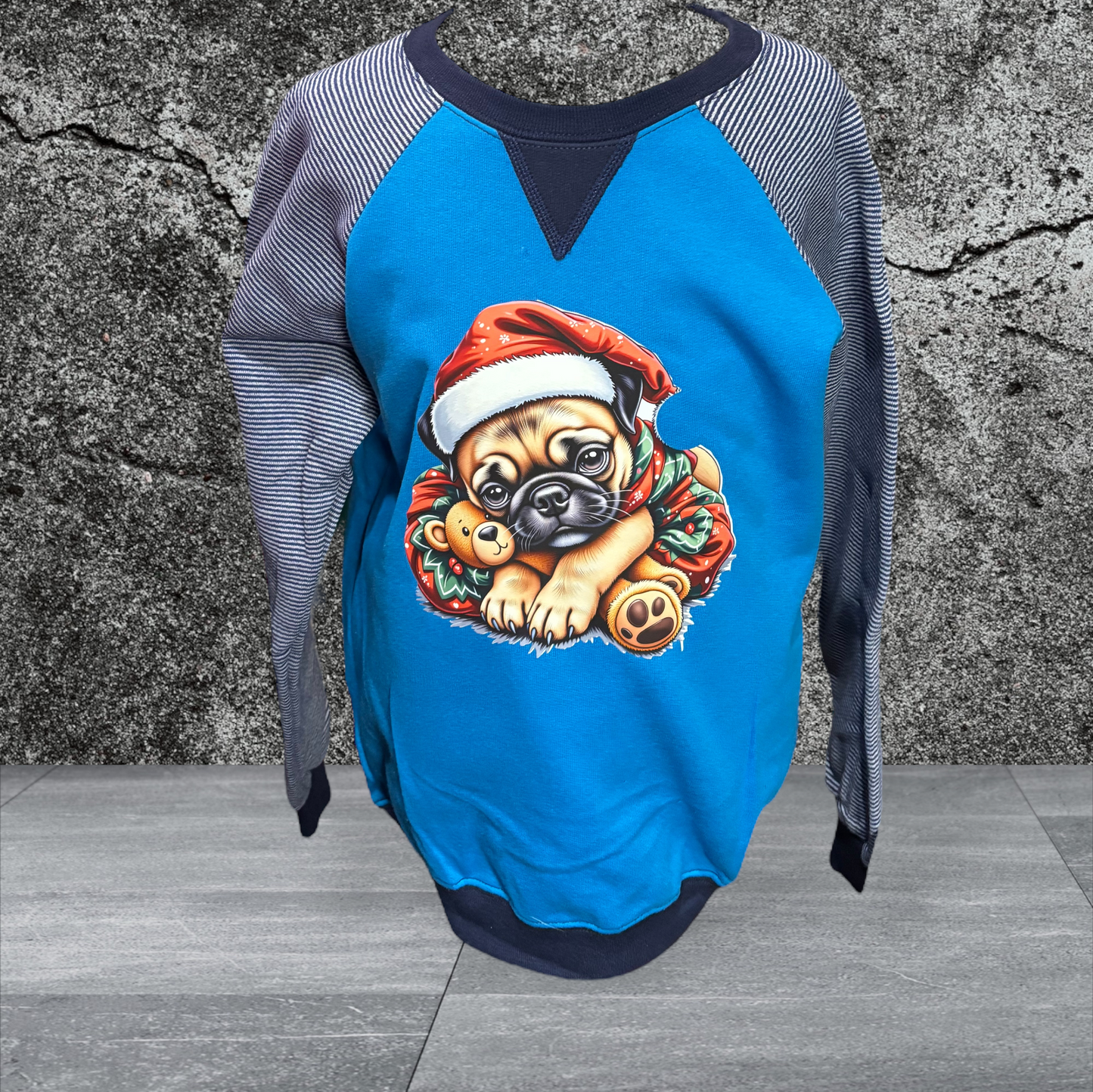 Printed Youth Sweatshirt (Christmas Pug 2)