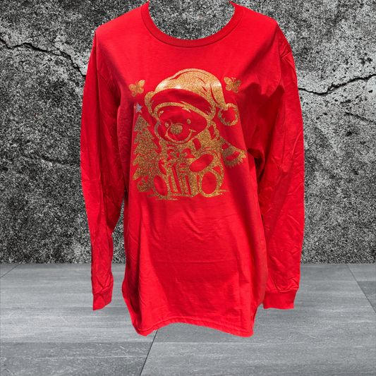 Printed Long sleeve T-Shirt (Christmas Pooh)