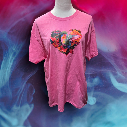 Printed T-Shirt (Hummingbird in heart)